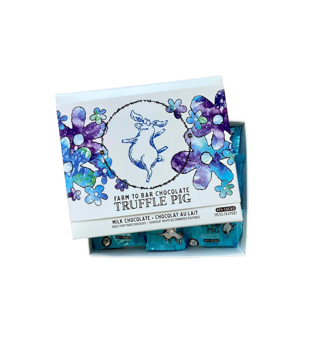 Milk Chocolate Truffle Piglets - Floral Gift Box