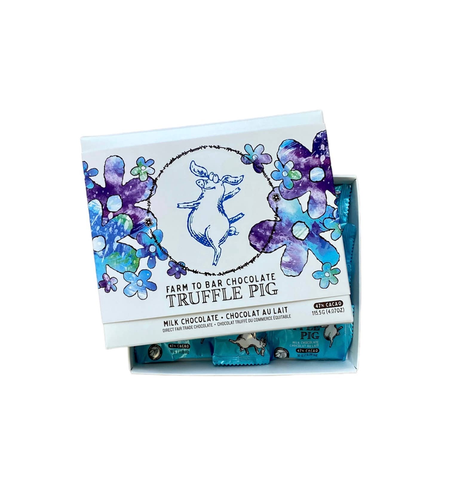 Milk Chocolate Truffle Piglets - Floral Gift Box