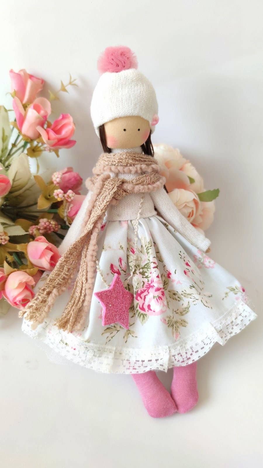 Handmade Doll, Fabric Doll, Rag Doll, Girl Gift, Softie Doll, Collectible Doll, Doll Cotton, Interior Doll, Stuffed Doll, Heirloom Doll